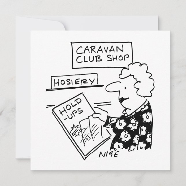 Caravan Club Shop Strumpthållare Tecknad Julkort (Framsida)