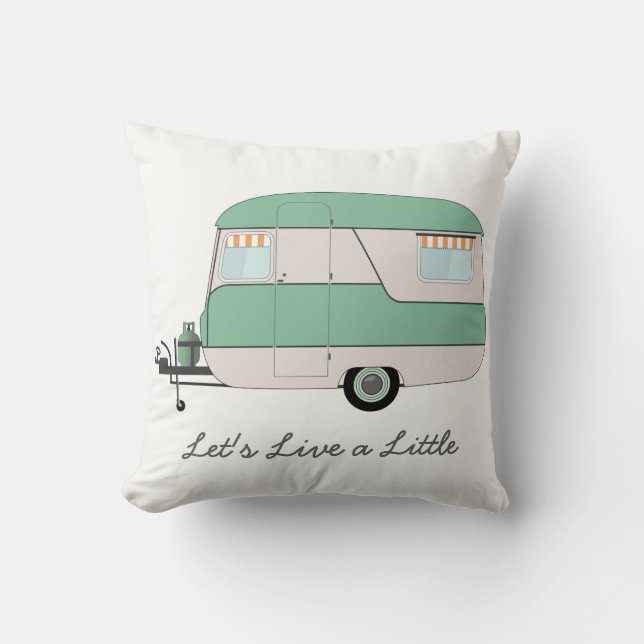 Caravan Cushion - Retro Caravan - sommaruppehåll Kudde (Framsida)