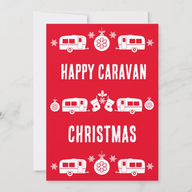 Caravan God Jul Camping   Julkort (Framsida)