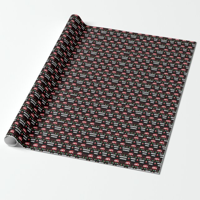 Caravan jul Gift Presentpapper (Utrullad)