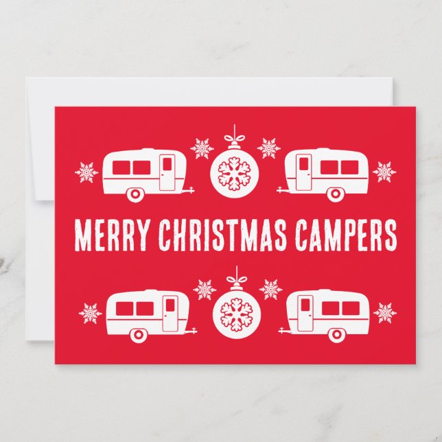 Caravan Lycklig jul Camping Julkort (Framsida)