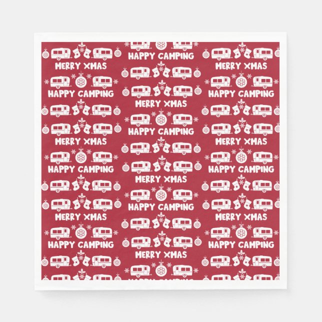 Caravan Lycklig jul Camping Pappersservett (Framsidan)