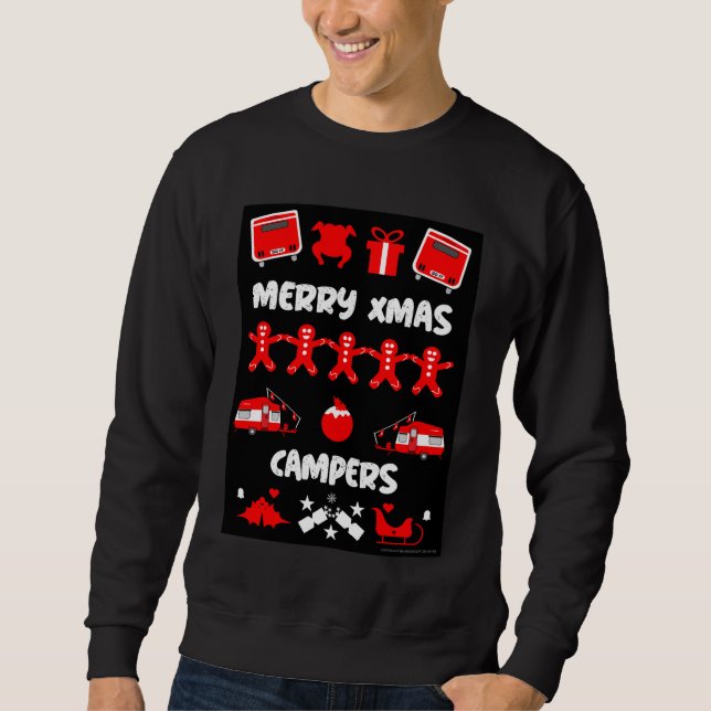 Caravan motorhem Ugly Sweater Lång Ärmad Tröja (Framsida)