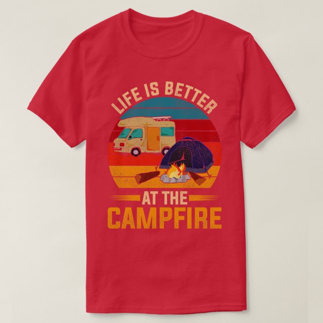 Caravan Outdoor Camper Retro T Shirt (Design framsida)