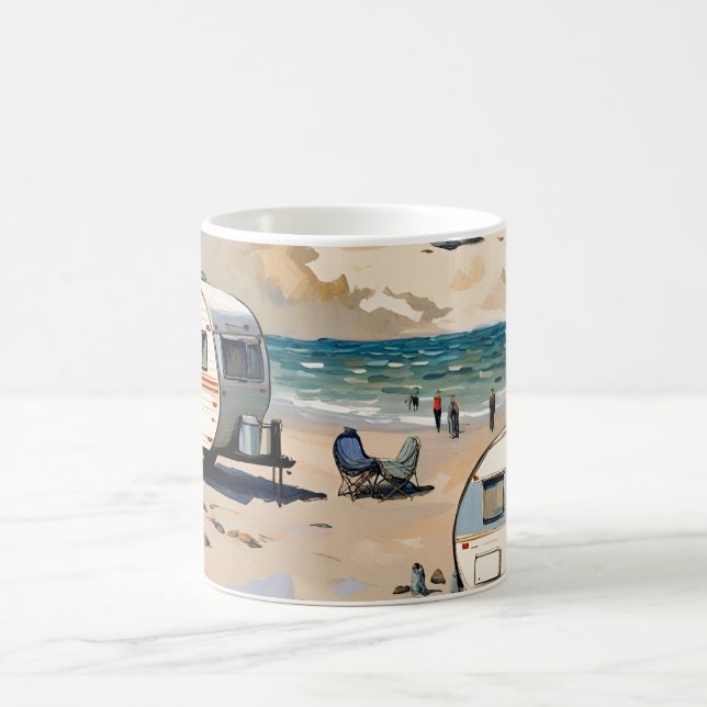 Caravan på Beach Kaffemugg (Center)