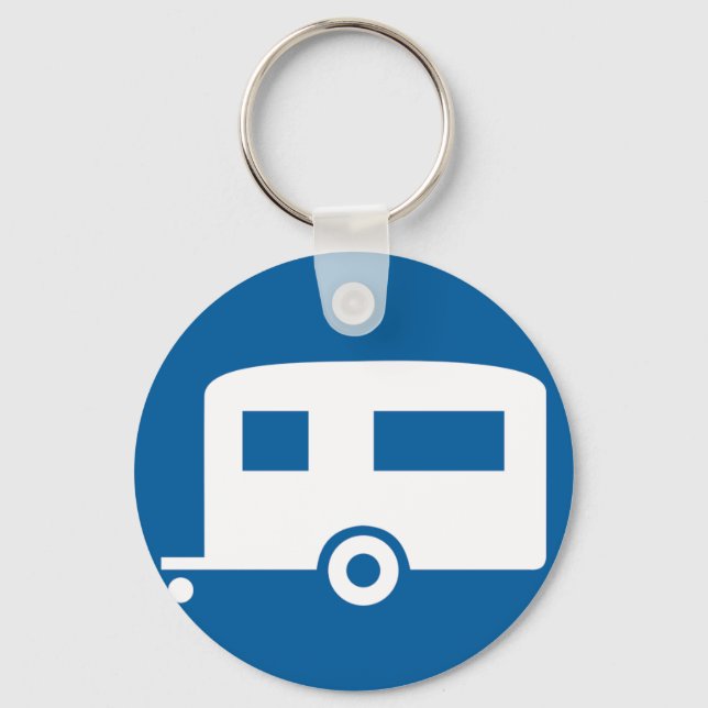 Caravan Road Sign Keychain Nyckelring (Framsida)