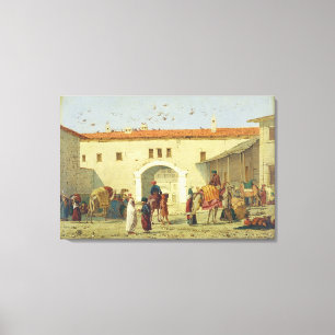 Caravanserai på Mylasa, Turkiet, 1845 (olja på Canvastryck