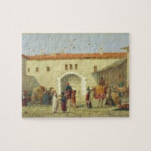 Caravanserai på Mylasa, Turkiet, 1845 (olja på Pussel