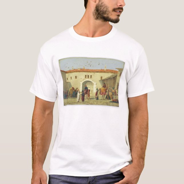 Caravanserai på Mylasa, Turkiet, 1845 (olja på Tee Shirt (Framsida)