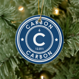 Carbon Inslag Blue Ceramic Ornament