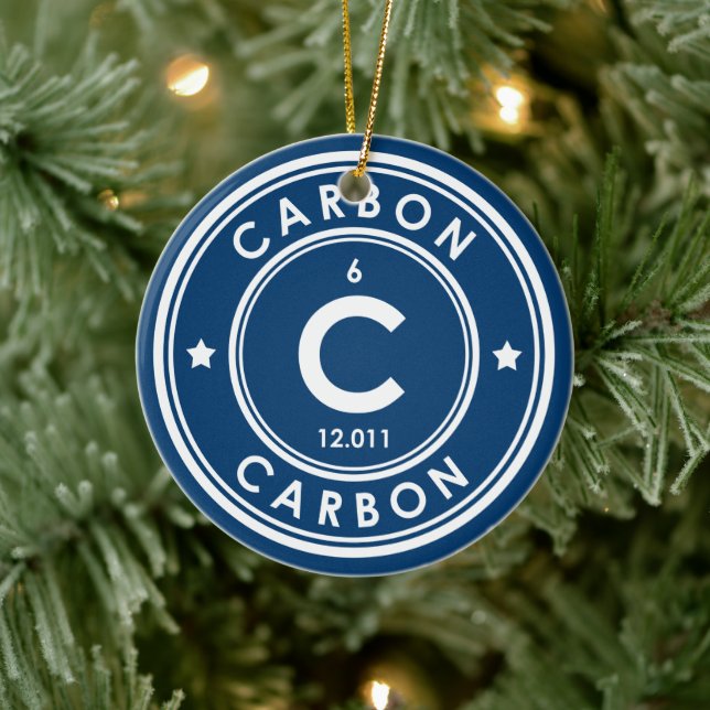 Carbon Inslag Blue Ceramic Ornament (Träd)
