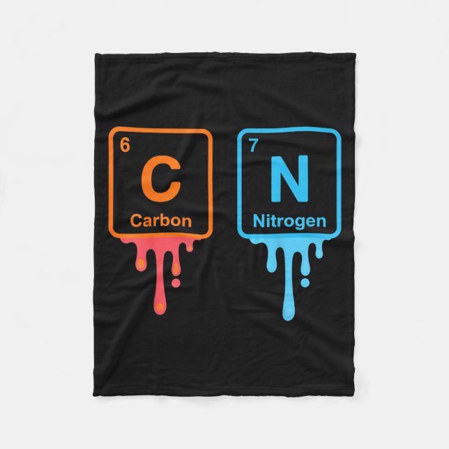 Carbon Nitrogen Science Design Fun Chemistry Lover Fleecefilt (Framsidan)