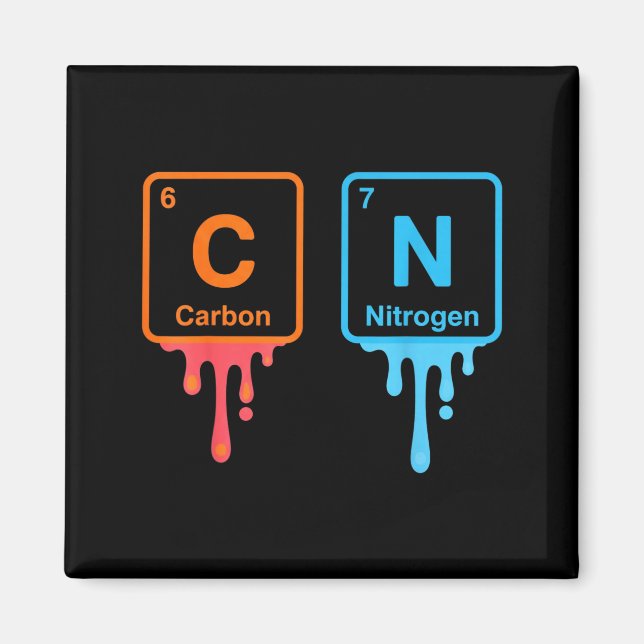 Carbon Nitrogen Science Design Fun Chemistry Lover Magnet (Framsidan)