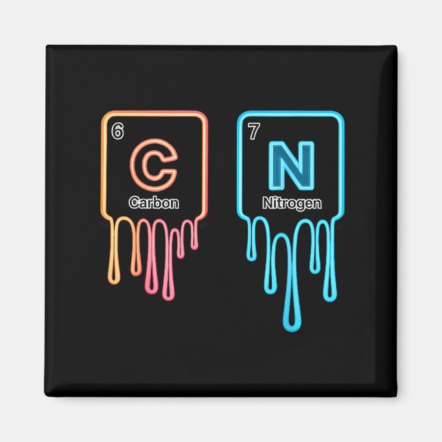 Carbon Nitrogen Science Design Fun Chemistry Lover Magnet (Framsidan)