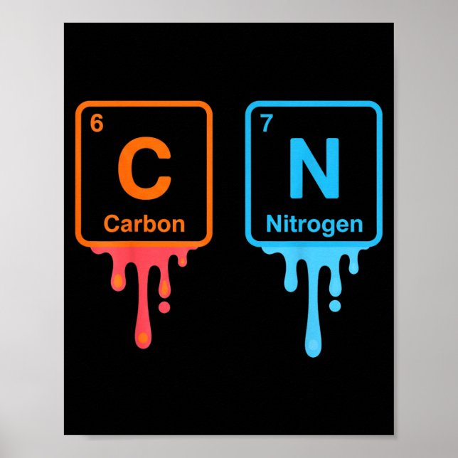 Carbon Nitrogen Science Design Fun Chemistry Lover Poster (Framsidan)