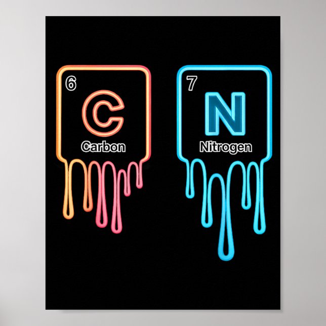 Carbon Nitrogen Science Design Fun Chemistry Lover Poster (Framsidan)