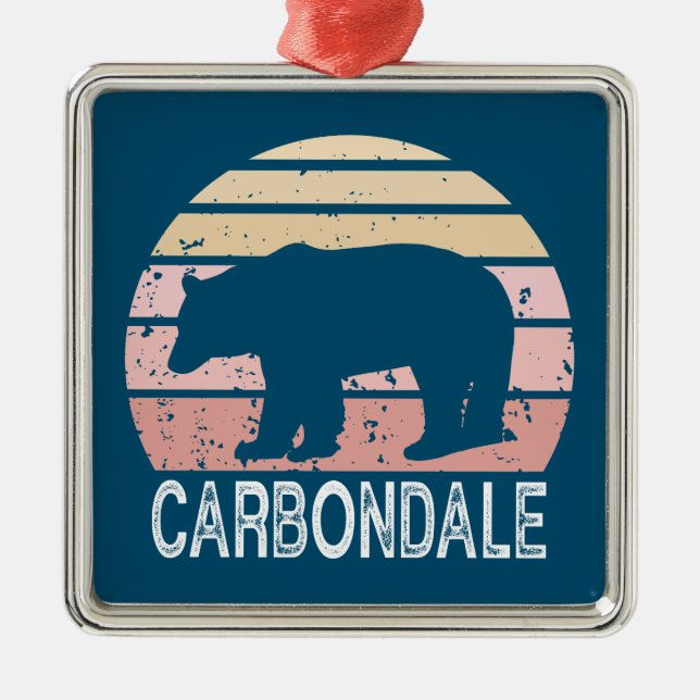 Carbondale Colorado Retro Bear Julgransprydnad Metall (Framsidan)