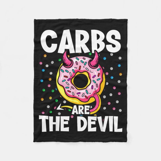 Carbs Are The Devil Funny Donut Diet New Year's Re Fleecefilt (Framsidan)