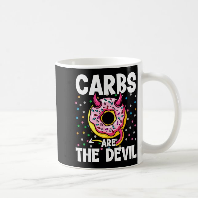 Carbs Are The Devil Funny Donut Diet New Year's Re Kaffemugg (Höger)