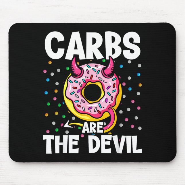 Carbs Are The Devil Funny Donut Diet New Year's Re Musmatta (Framsidan)