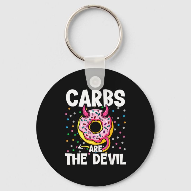 Carbs Are The Devil Funny Donut Diet New Year's Re Nyckelring (Framsida)