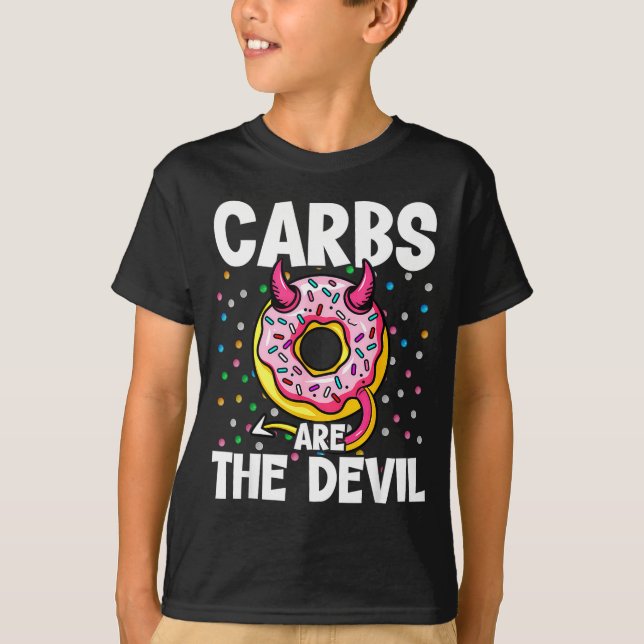 Carbs Are The Devil Funny Donut Diet New Year's Re T Shirt (Framsida)