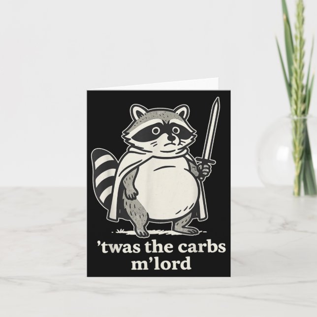 Carbs Mlord Raccoon Meme Graphic Kort (Framsida)