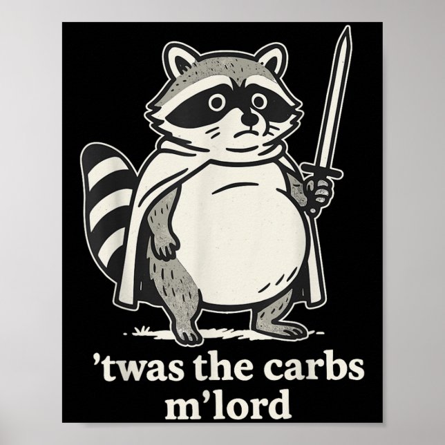 Carbs Mlord Raccoon Meme Graphic Poster (Framsidan)