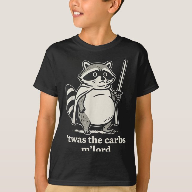 Carbs Mlord Raccoon Meme Graphic T Shirt (Framsida)