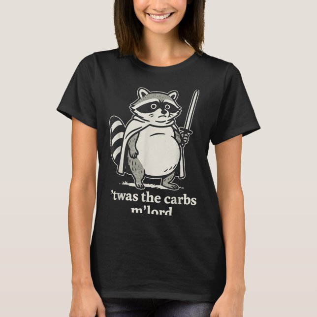 Carbs Mlord Raccoon Meme Graphic T Shirt (Framsida)