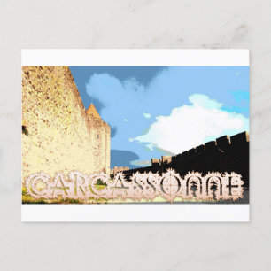 Carcassonne citadals stadsmurar poster vykort