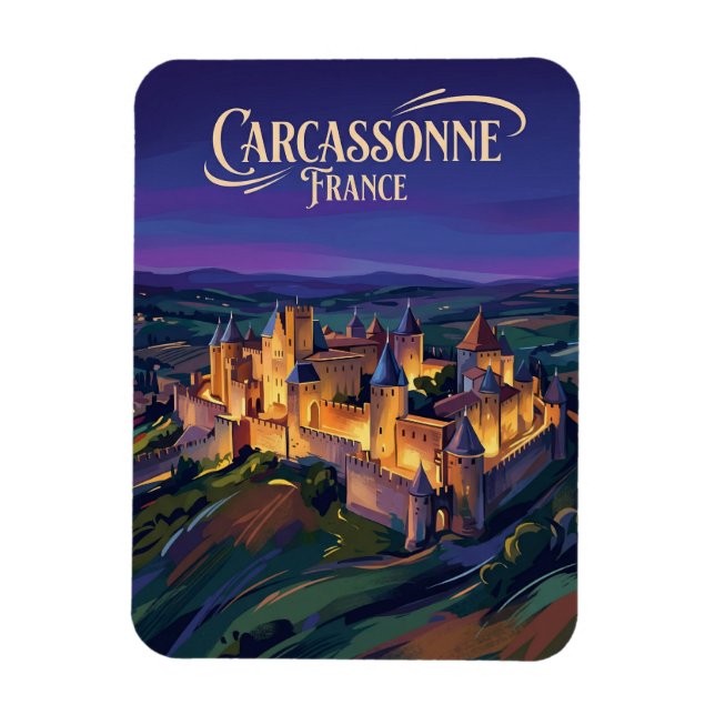 Carcassonne Citadel Frankrike Magnet (Vertikal)