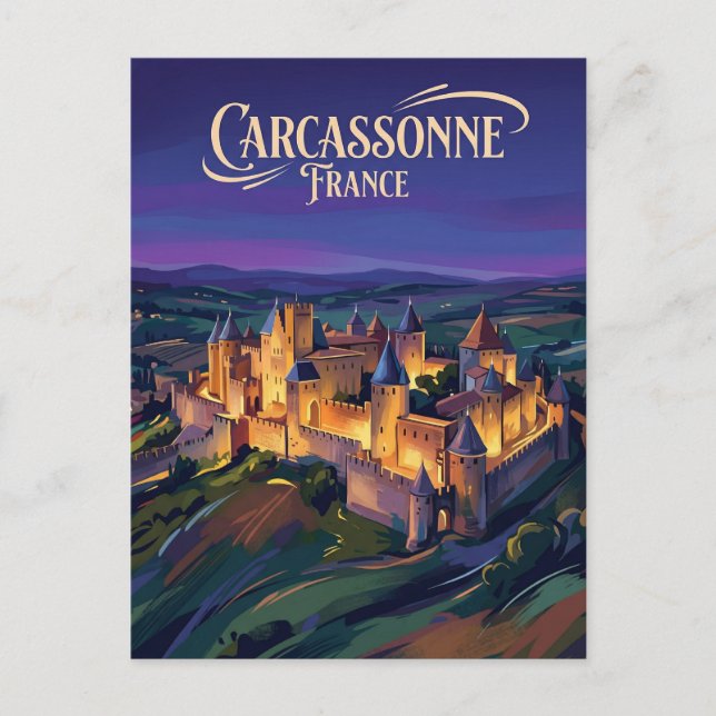Carcassonne Citadel Frankrike Vykort (Framsida)