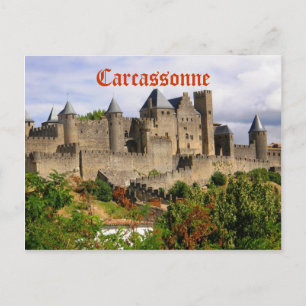 Carcassonne fästning i frankriken vykort