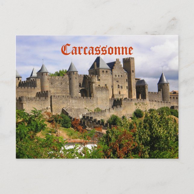 Carcassonne fästning i frankriken vykort (Framsida)