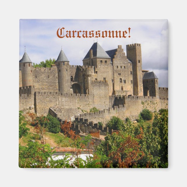 Carcassonne fortress i Frankrike Magnet (Framsidan)