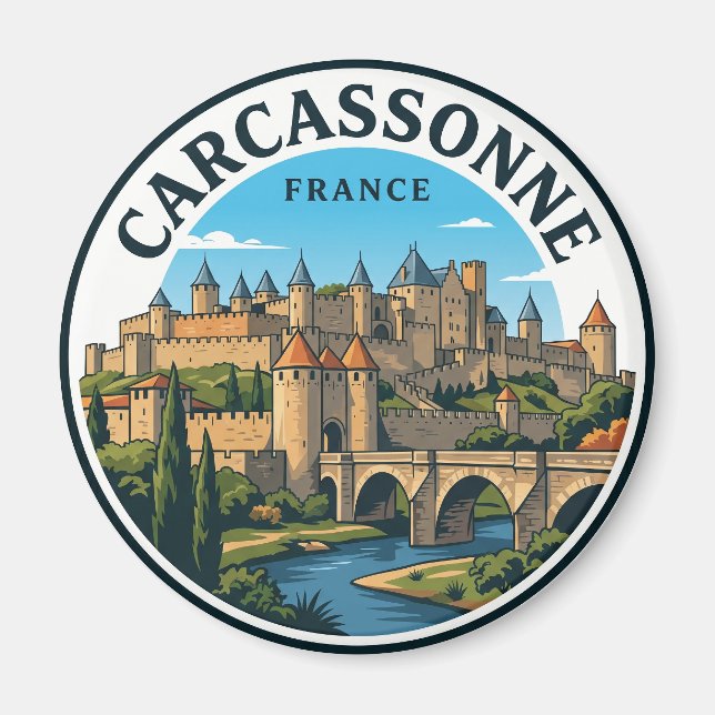 Carcassonne Frankrike Magnet (Framsidan)
