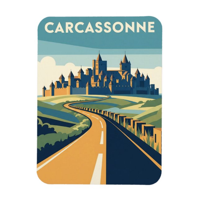 Carcassonne Frankrike Travel Magnet (Vertikal)