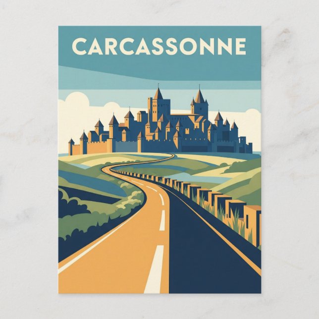 Carcassonne Frankrike Travel Vykort (Framsida)