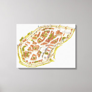 Carcassonne frankriken. Antennen beskådar Canvastryck