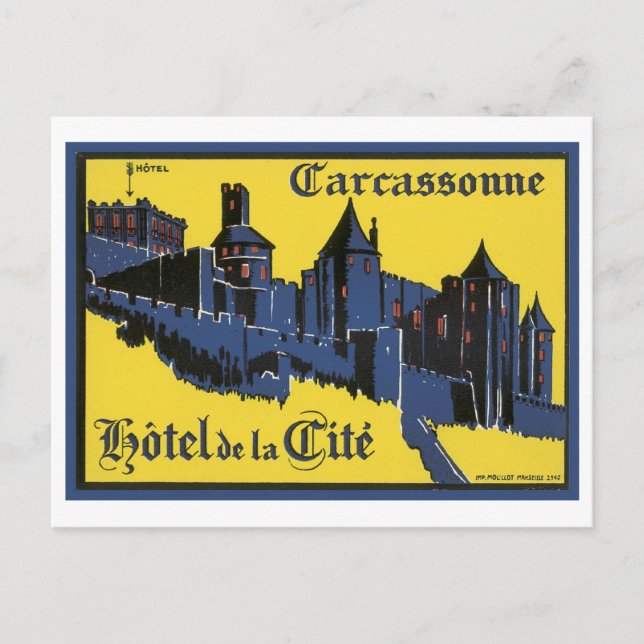 Carcassonne Hotel de la Cite Vykort (Framsida)