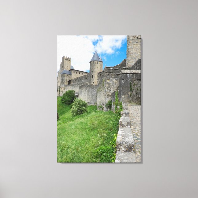 Carcassonne med stadsmur canvastryck (Framsida)