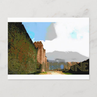 Carcassonne stadens väggar vykort