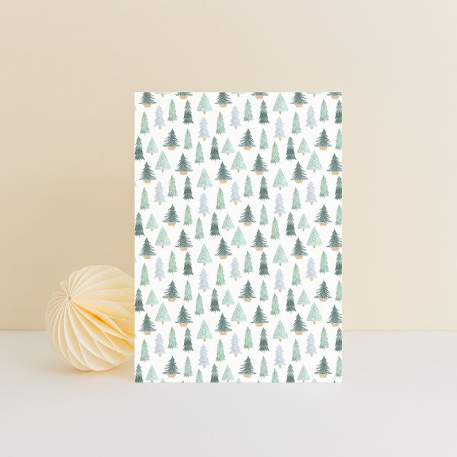Card (10,8 x 14,2 cm) - Christmas Trees Pattern Vykort (Skapare uppladdad)