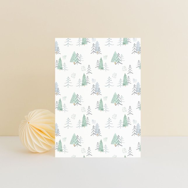 Card (10,8 x 14,2 cm) - Christmas Trees Pattern Vykort (Skapare uppladdad)
