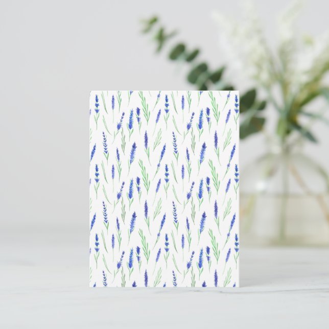 Card (10,8 x 14,2 cm) - Lavender Pattern Vykort (Stående Fram)