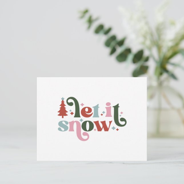 Card (10,8 x 14,2 cm) - Let It Snow Vykort (Stående Fram)
