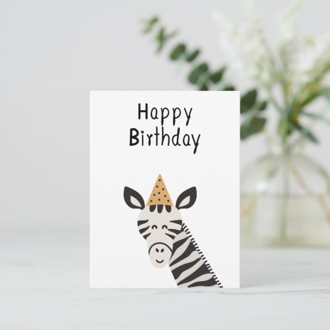 Card (10,8 x 14,2 cm) - Zebra Vykort (Stående Fram)