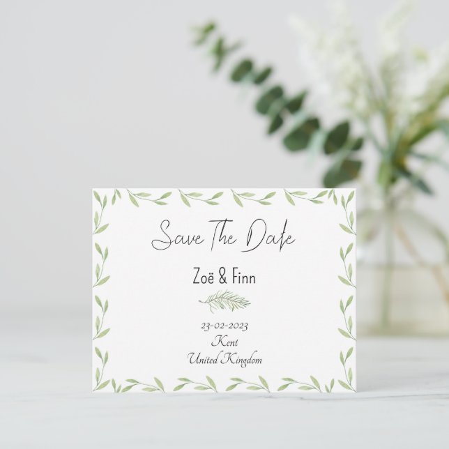 Card (10,8 x 14 cm) - Save The Date Spara Datumet (Stående Fram)