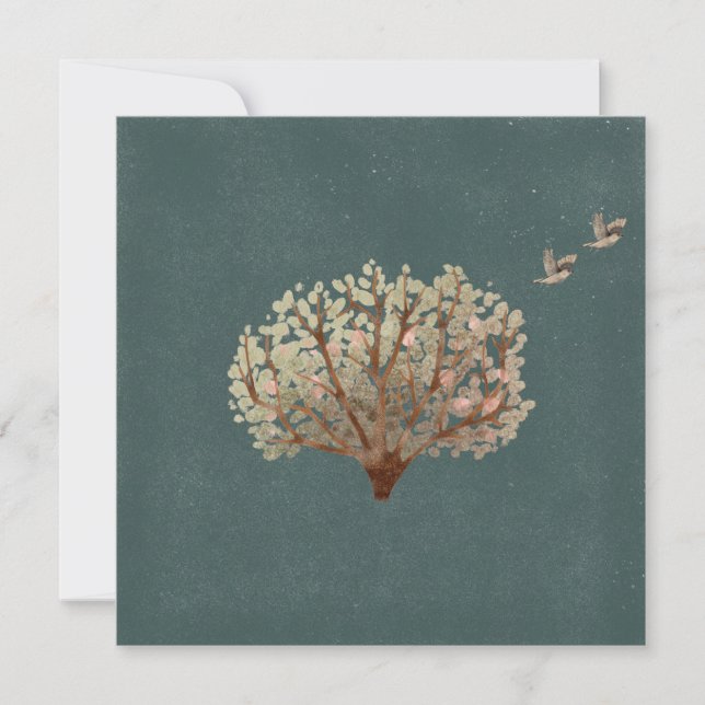 Card (13,3x13,3cm) - Tree With Birds (Framsida)